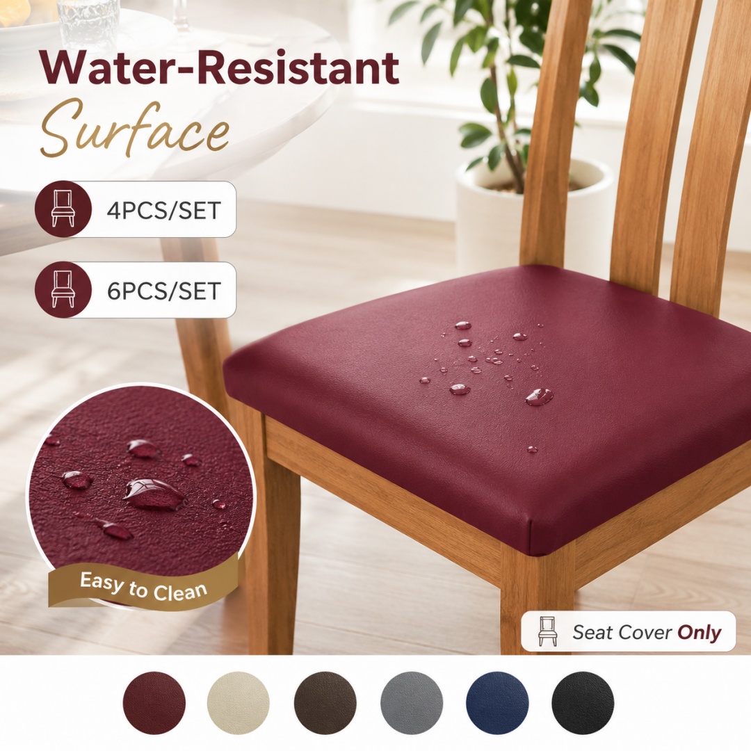 Office Tech Chair - 4/6pcs Stretch Faux Leather Dining Chair