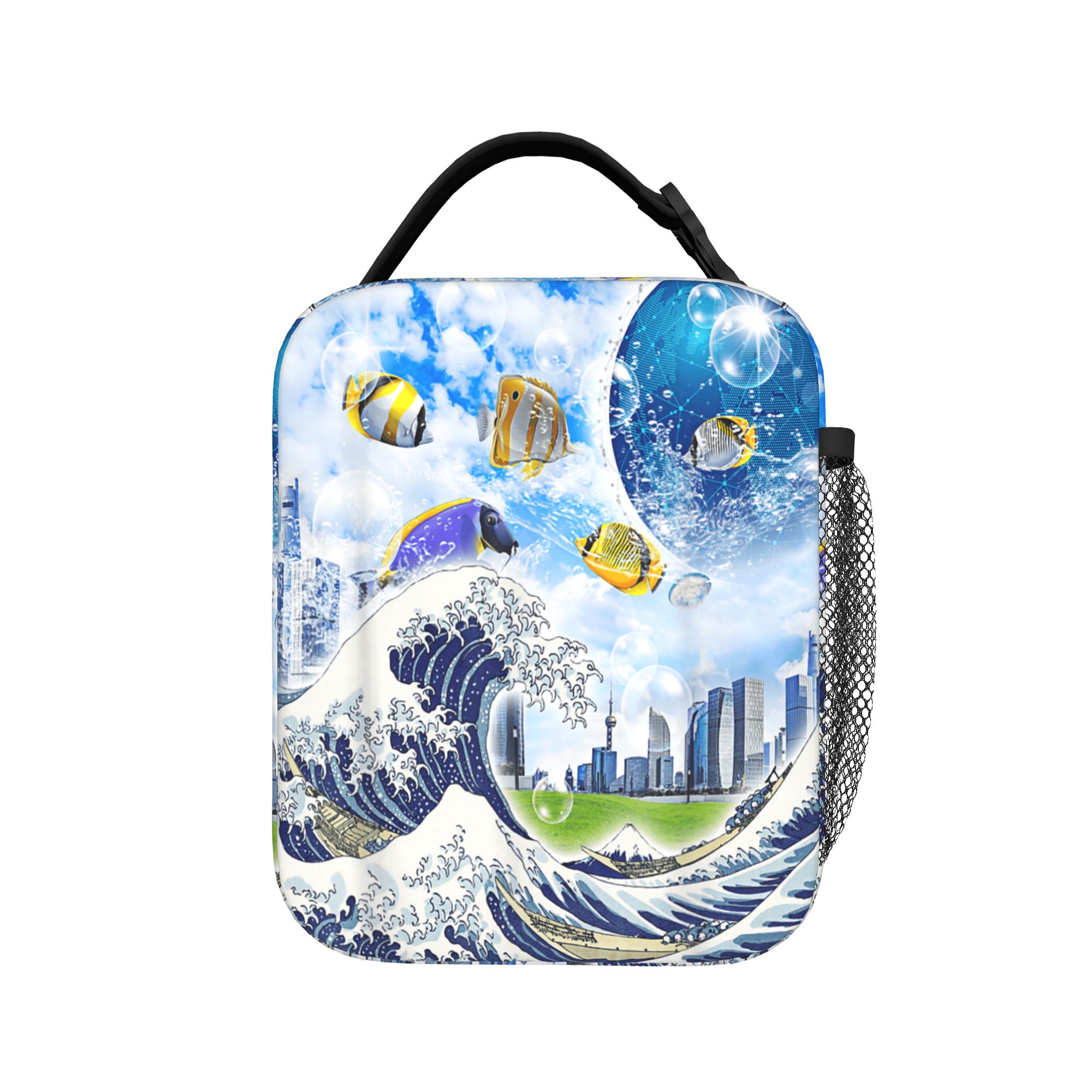 Office Tech Bag - Frutiger Aero Aesthetic Tech Great Wave