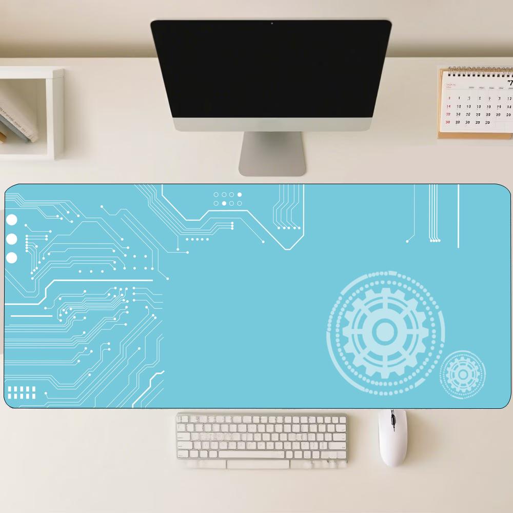 Blue Tech Circuit Gear Pattern - đánh giá và giá Office Tech Set Up