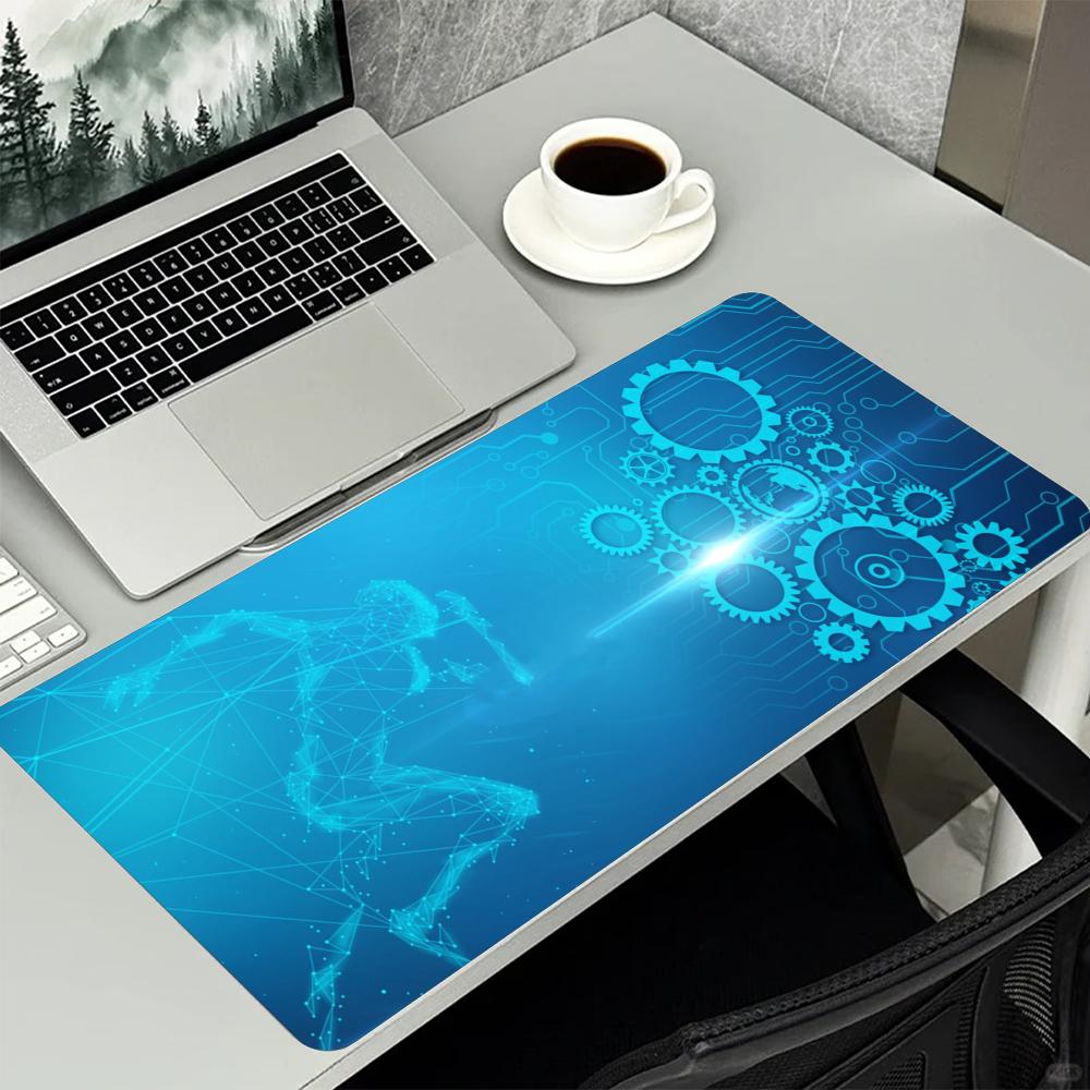 Blue Tech Circuit Gear Pattern - đánh giá và giá Office Tech Set Up