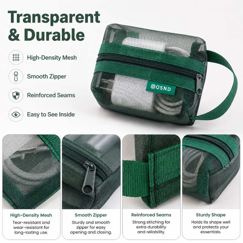 6PCS Mesh Tech Organizer Pouch - đánh giá và giá Office Tech Bag