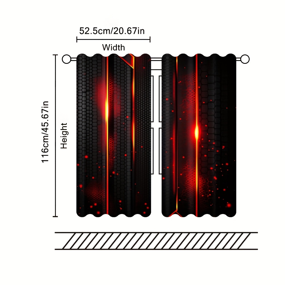 2pcs Lava Curtains Black Red C - đánh giá và giá Office Tech For Men