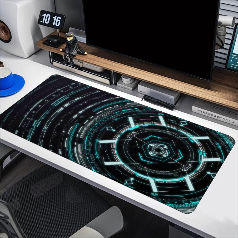 Blue Cyan Tech Circuit Circle  - đánh giá và giá Office Tech Set Up