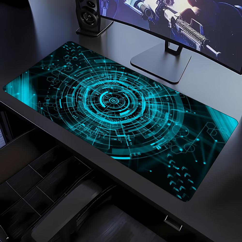 Blue Cyan Tech Circuit Circle  - đánh giá và giá Office Tech Set Up