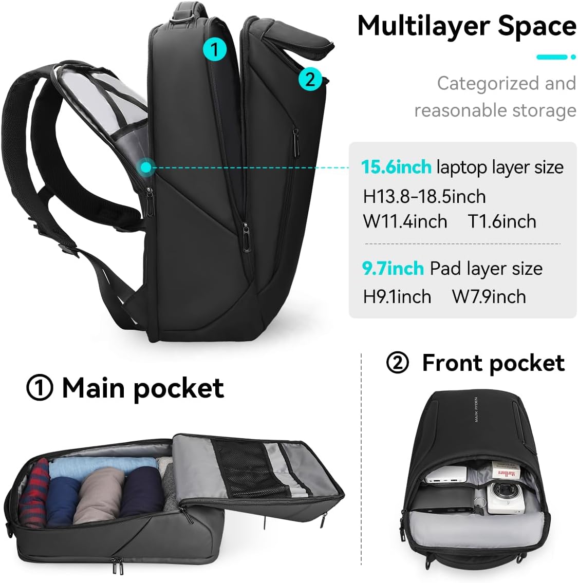 Business Backpack for Men, 17. - đánh giá và giá Office Tech For Men